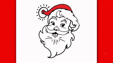 How To Draw Santa Claus Face Step By Step For Kids Easy And Simple