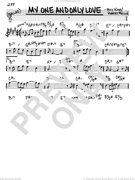 Mellin My One And Only Love Sheet Music Real Book Melody And