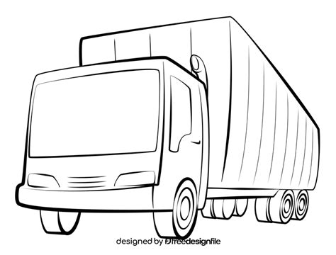 Truck Outline Black And White Clipart Free Download