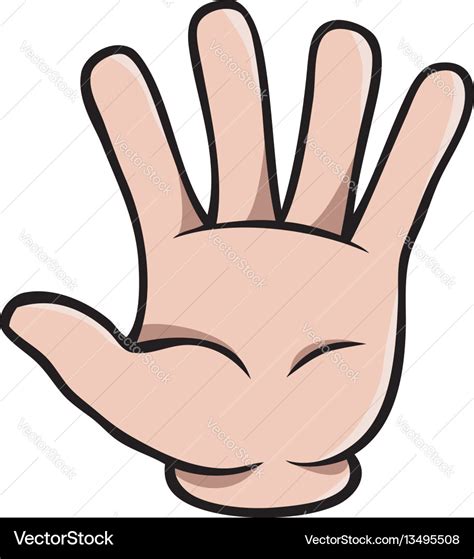 Human Cartoon Hand Showing Five Fingers Royalty Free Vector