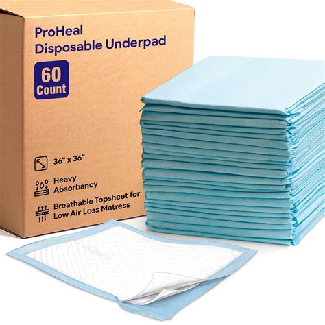 Proheal Disposable Heavy Absorbent Underpads 60 Pack 30 X 36