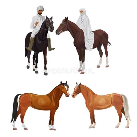 Arabian Horses Yellow And Silhoutte Stock Vector Illustration Of