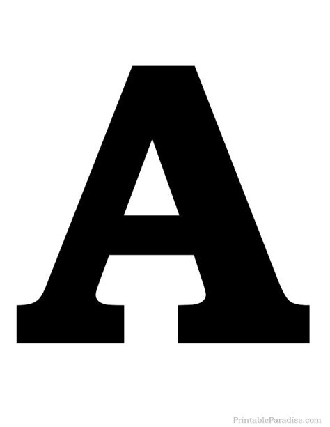 Printable Solid Black Letter A Silhouette Alphabet Letter Templates
