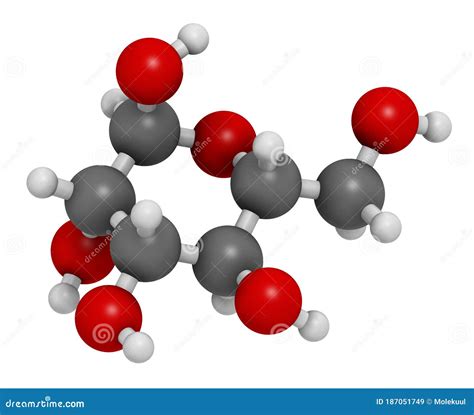 Molecule Of Glucose Molecular Formula C6h12o6 3d Illustration Royalty