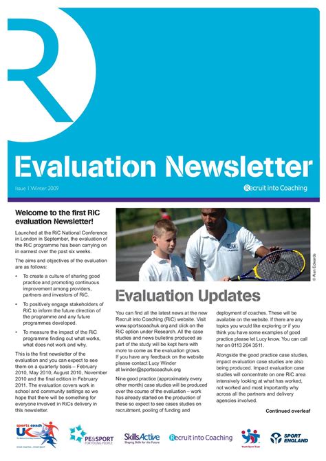 Recruit Into Coaching Evaluation Newsletter Issue 1 By Sports Coach Uk