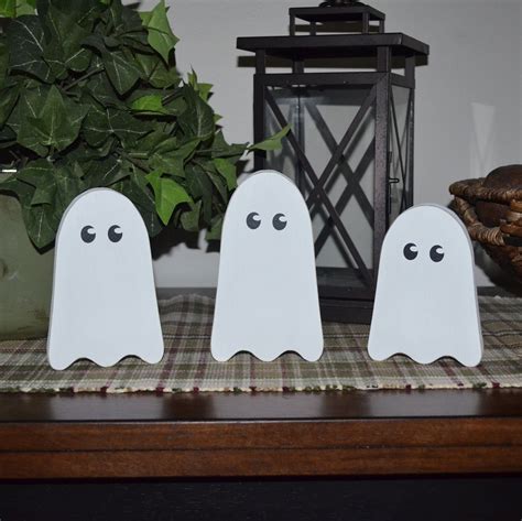 Wood Ghosts Cute Home Decor For Halloween Lilyrosedesignsco