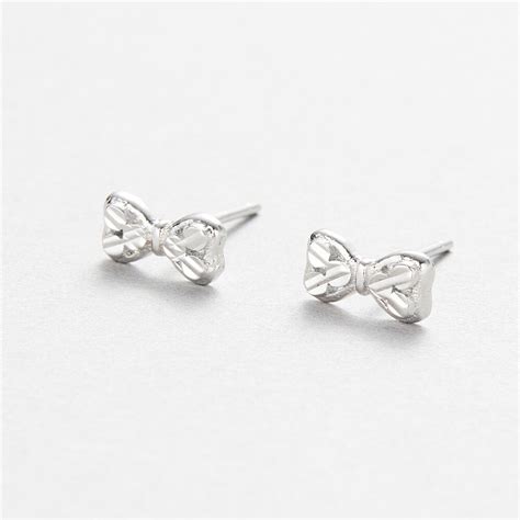 Bow Earring 100 925 Sterling Silver Jewelry Fashion Hypoallergenic