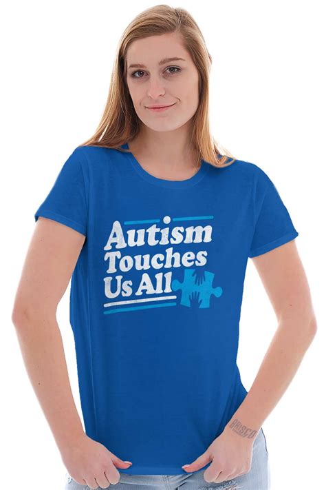 Autism Awareness Tees Shirts Tshirts For Womens Autism Touches Us All