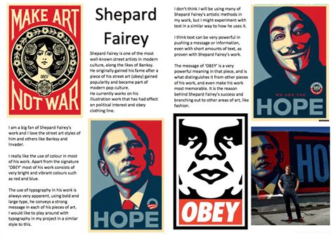 Shepard Fairey Research A Level Art Sketchbook Shepard Fairey