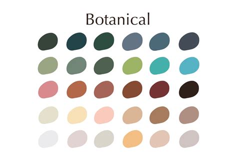 Botanical Color Palette L Digital Color Palette L Procreate Etsy
