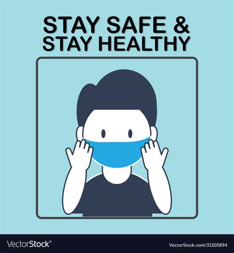 Stay Safe Healthy Banner Royalty Free Vector Image