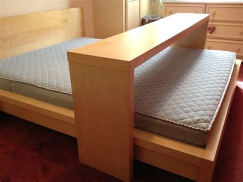 Ikea Malm Kingsize Bed With Mattress And Sliding Overbed Table Bed