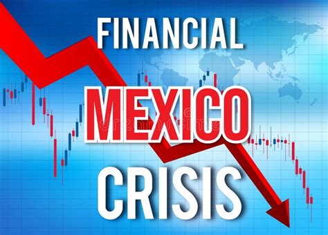 Map Of Mexico Recession Economic Crisis Creative Concept With Economic