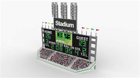 Large Fully Customizable Scoreboard 3d Model