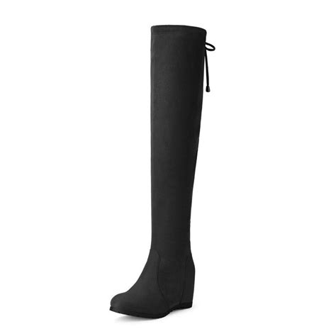 Dream Pairs Womens Ladies Over The Knee Stretch Block Mid Heel Boots Winter Boot Ebay