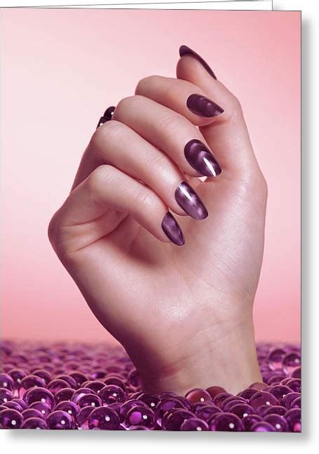 Woman Hand With Purple Nail Polish Photograph By Oleksiy Maksymenko