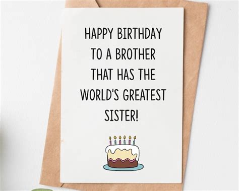 happy birthday card for brother from sister big brother funny etsy