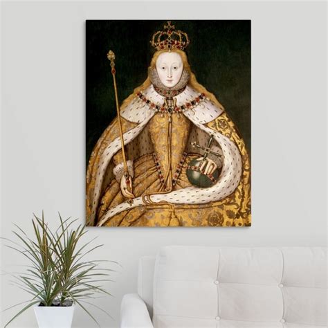 Queen Elizabeth I In Coronation Robes C1559 1600 Canvas Art Print