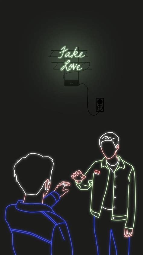 Rm and jungkook bts fake love | bts lockscreen. Aesthetic BTS Neon Wallpapers - Wallpaper Cave
