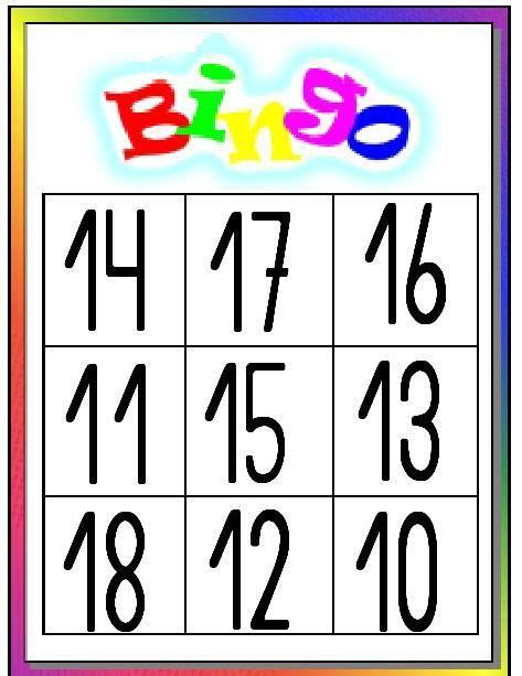 Bingo De Numerales Del 0 Al 19 Primer Grado Bingo De Numeros