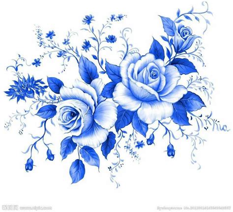 Pin By Paqui Garcia On Imagenes Vintage Flower Drawing Blue Flowers