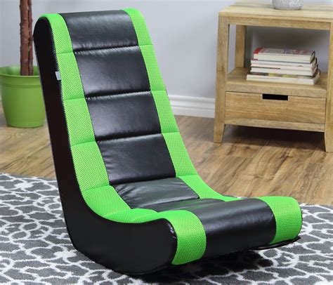 Comfy Gaming Chair Rocking For Boys Teens Gamer Kids Adults Floor Neon