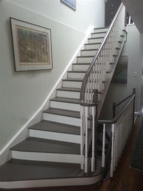 Beautiful Painted Staircase With Cork Treads Staircase Remodel
