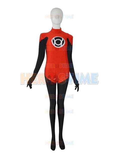 New Red Lantern Corps Costume Halloween Cosplay Spandex Lantern