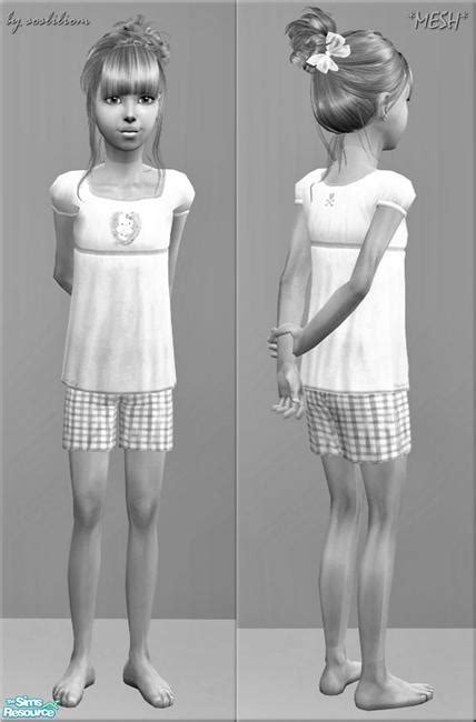The Sims Resource Mesh By Sosliliom ~ Adorable Sleepwear For The
