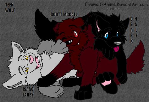 Three Wolf Pups Lineart By Firewolf Anime D36x1l5 By Geekonline On