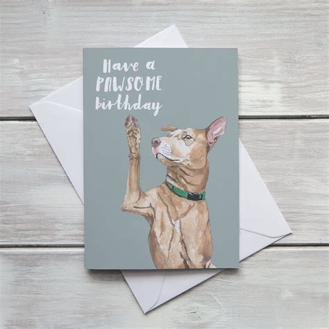 Have A Pawsome Birthday Funny Dog Pun Birthday Card Etsy