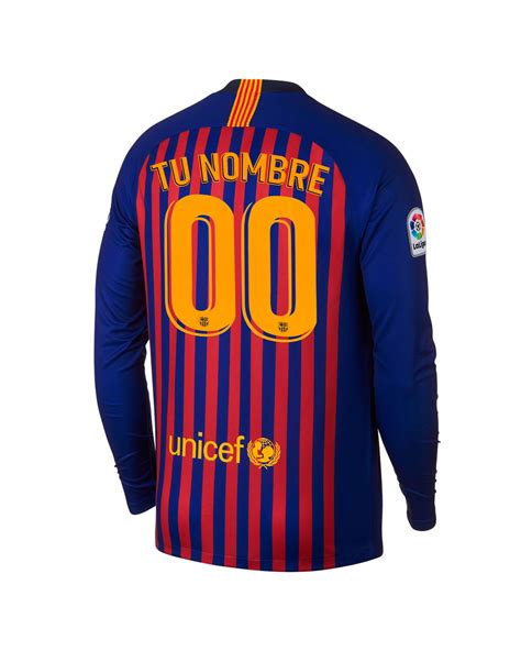 Camiseta 1ª Fc Barcelona 20182019 Manga Larga Stadium Personalizado