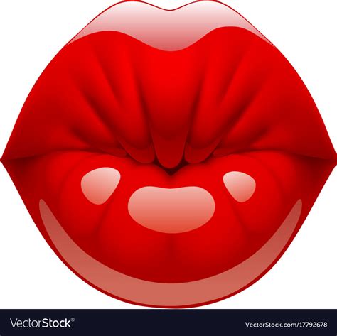 Red Kissing Lips Royalty Free Vector Image Vectorstock