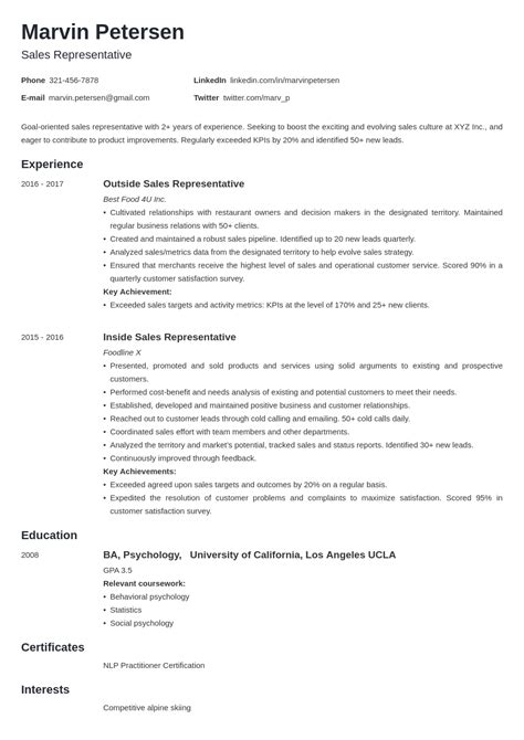 Sales Representative Resume Examples And Template For 2024