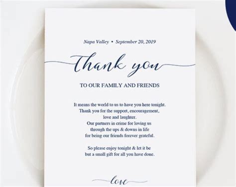 To help you out, here are some etiquette tips and timing guidelines to help you mail your wedding thank you notes in proper style. Reception Place Setting Card, Wedding Thank You Card ...