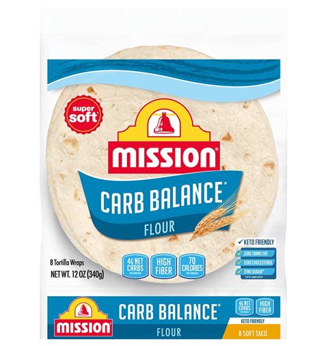Mission Carb Balance Low Carb High Fiber Soft Taco Flour Tortillas 12