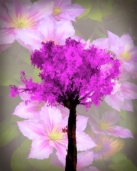 Colorful Floral Art Cherry Tree Abstract Painting Photograph By Debra