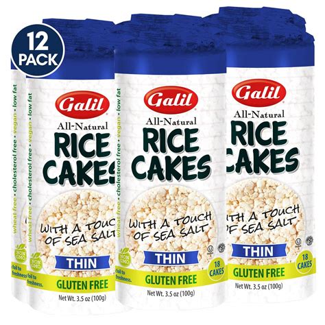 Galil Thin Rice Cakes With Salt 35 Ounce Pack Of 12