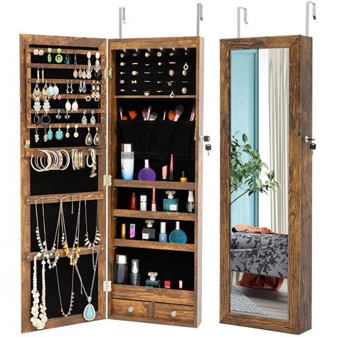 Jewelry Storage Organizer Hanging Jewelry Armoire Organizer Wmirror