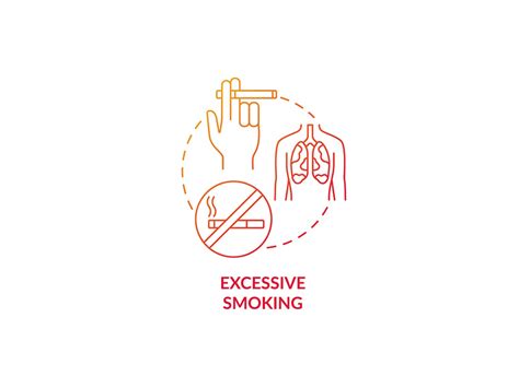 Excessive Smoking Red Gradient Concept Icon By Bsd Studio ~ Epicpxls