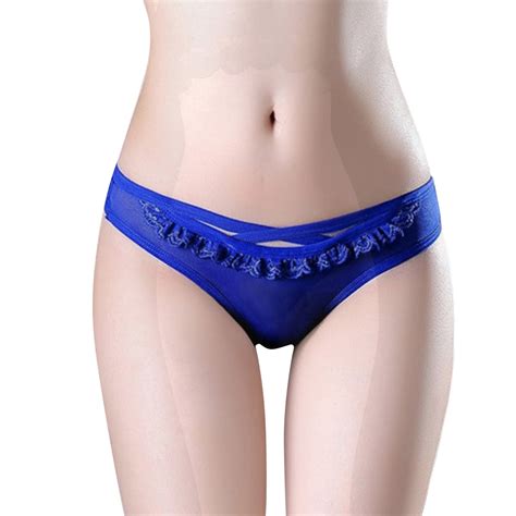 Taiaojing 6 Pack Cotton Underwear For Women Lace Briefs Hollow Out Panties Crochet Lace Up Panty