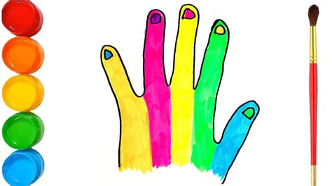 How To Draw Glitter Rainbow Hand Drawing And Coloring Pages For Kids