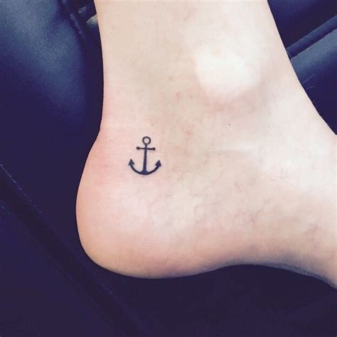 Black Ink Small Anchor Tattoo On Ankle Small Anchor Tattoos Ankle