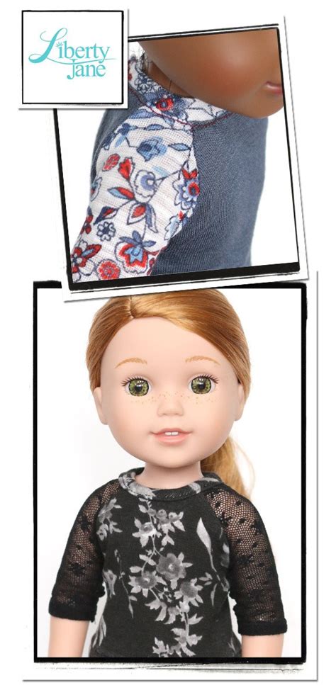 Liberty Jane Baseball T Shirt Doll Clothes Pattern For Welliewishers Dolls