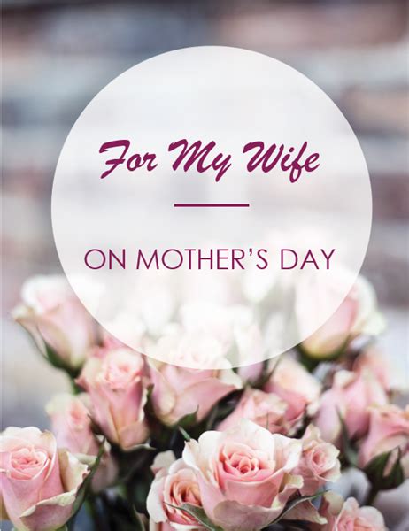 To My Wife On Mothers Day Card Free Printable Printable Templates