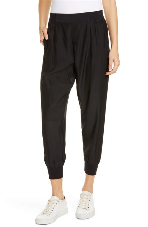 Atm Silk Charmeuse Track Pants In Black Lyst
