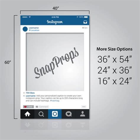 Personalized Instagram Prop Frame Digital File By Snapprops Instagram