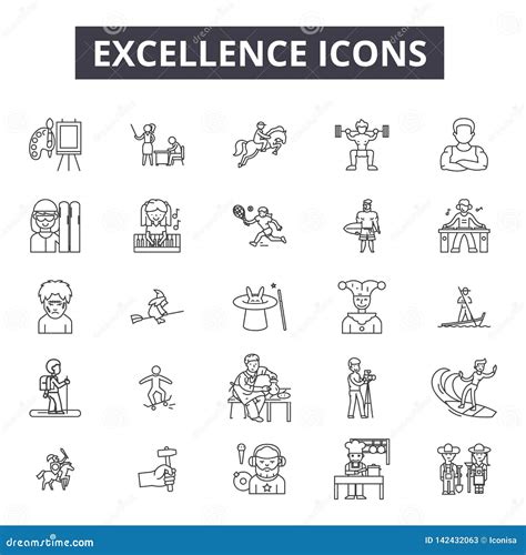 Excellence Line Icons For Web And Mobile Design Editable Stroke Signs