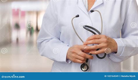 Doctor With Stethoscope In Hand Stock Image Image Of Healthy Person
