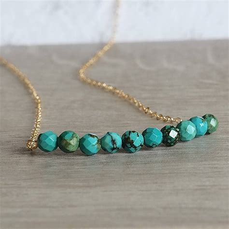 December Birthstone Real Turquoise Necklace By Gracie Collins